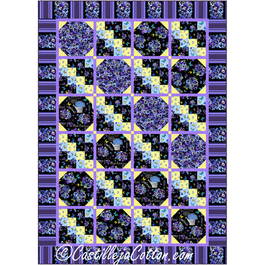 Pansies and Butterflies Quilt CJC-53933e - Downloadable Pattern