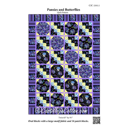 Pansies and Butterflies Quilt CJC-53933e - Downloadable Pattern
