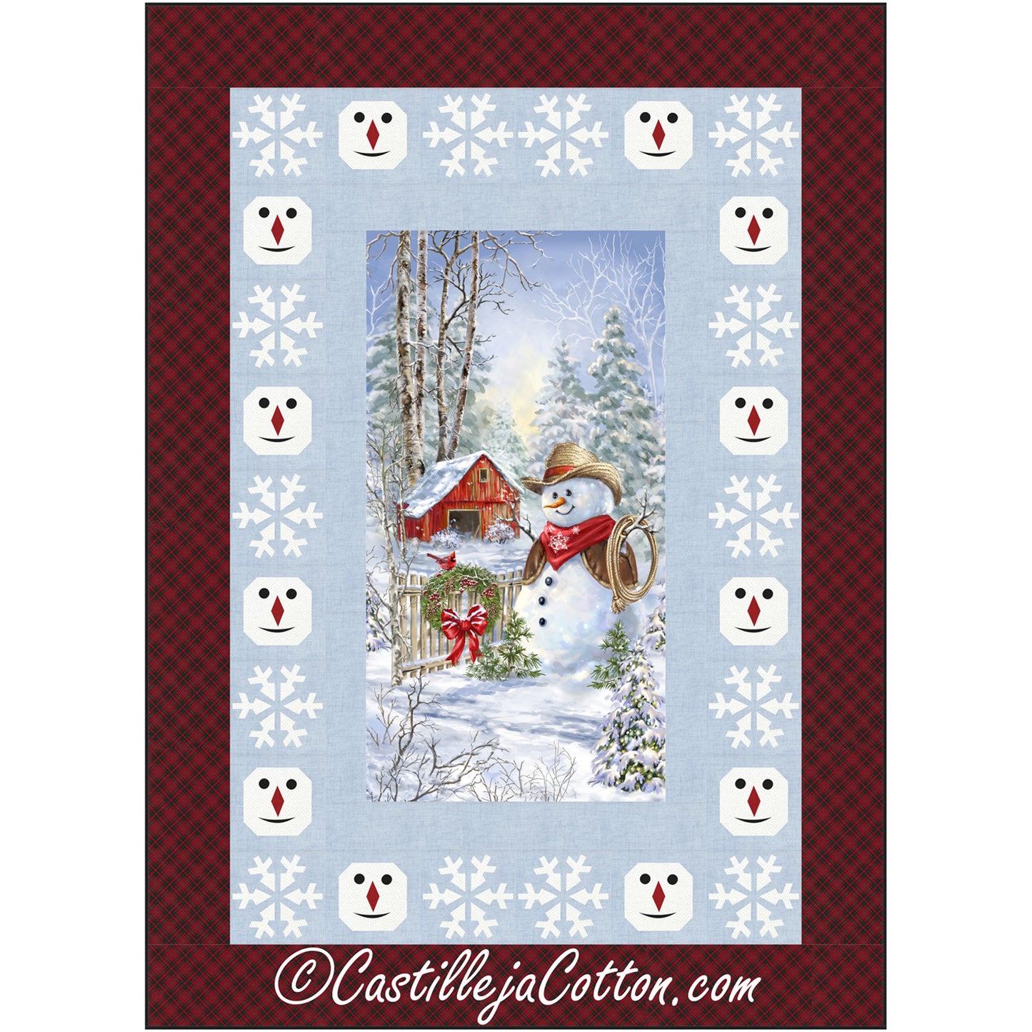 Snowflakes and Snowman Quilt Pattern CJC-53951 - Paper Pattern