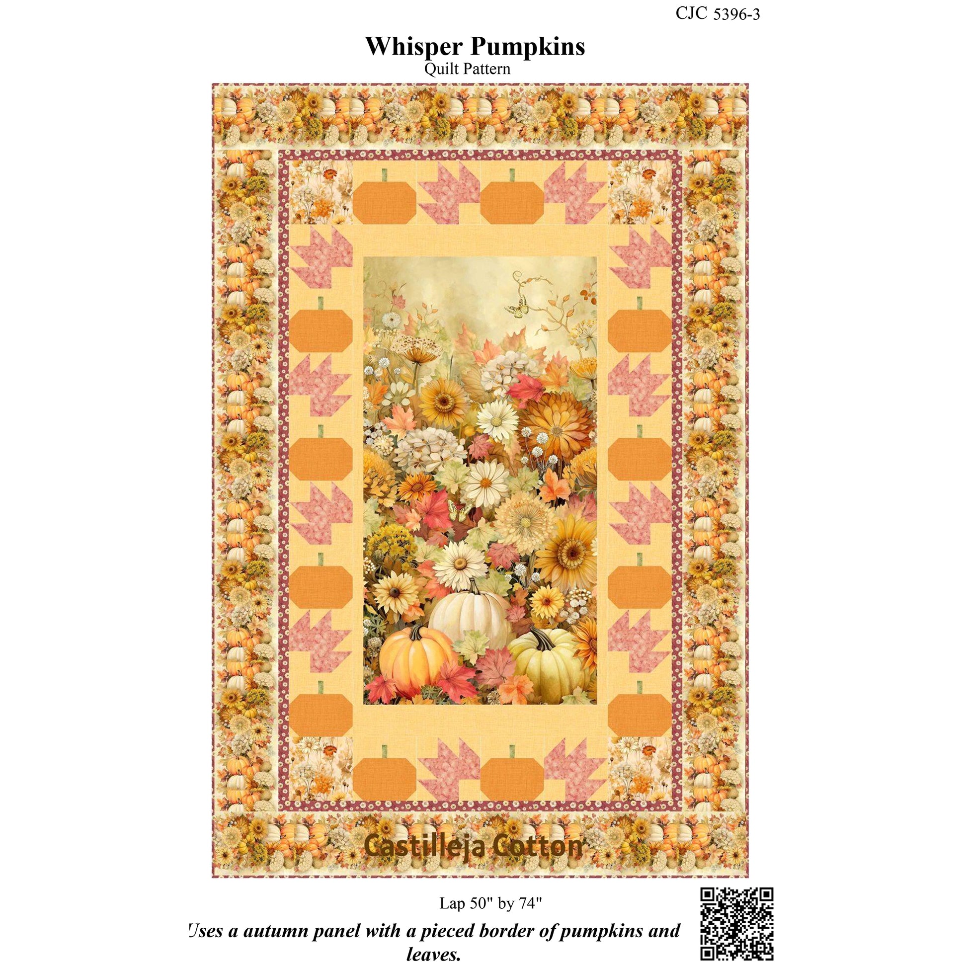 Cover image of pattern for Whisper Pumpkins quilt.