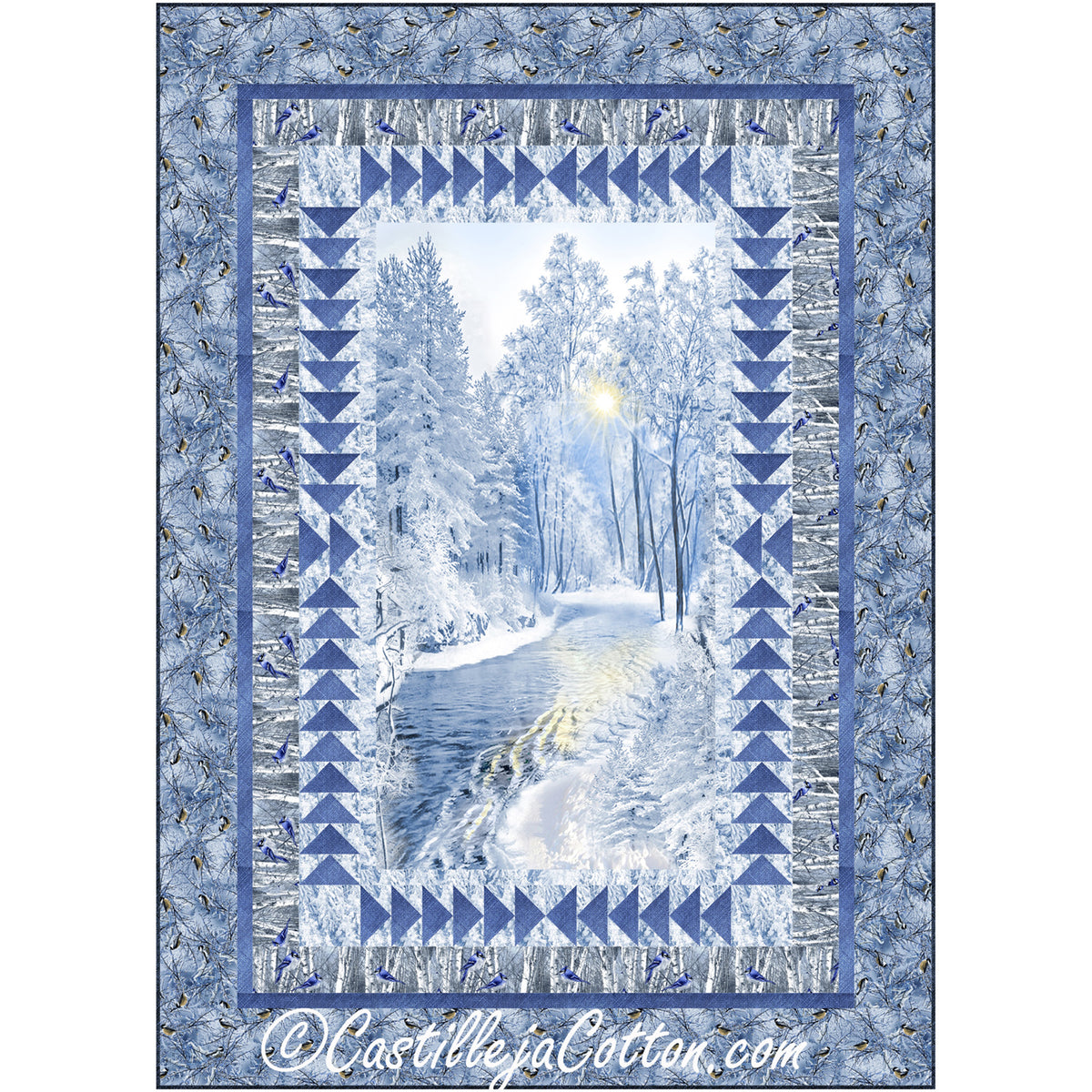 Winter Stream and Birds Quilt CJC-53992e - Downloadable Pattern