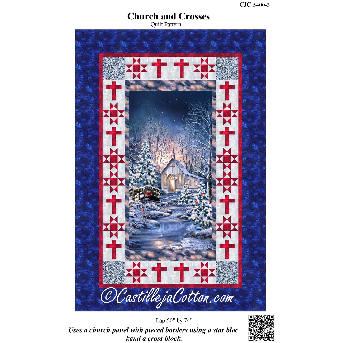 Cover image of pattern for Church and Crosses quilt.