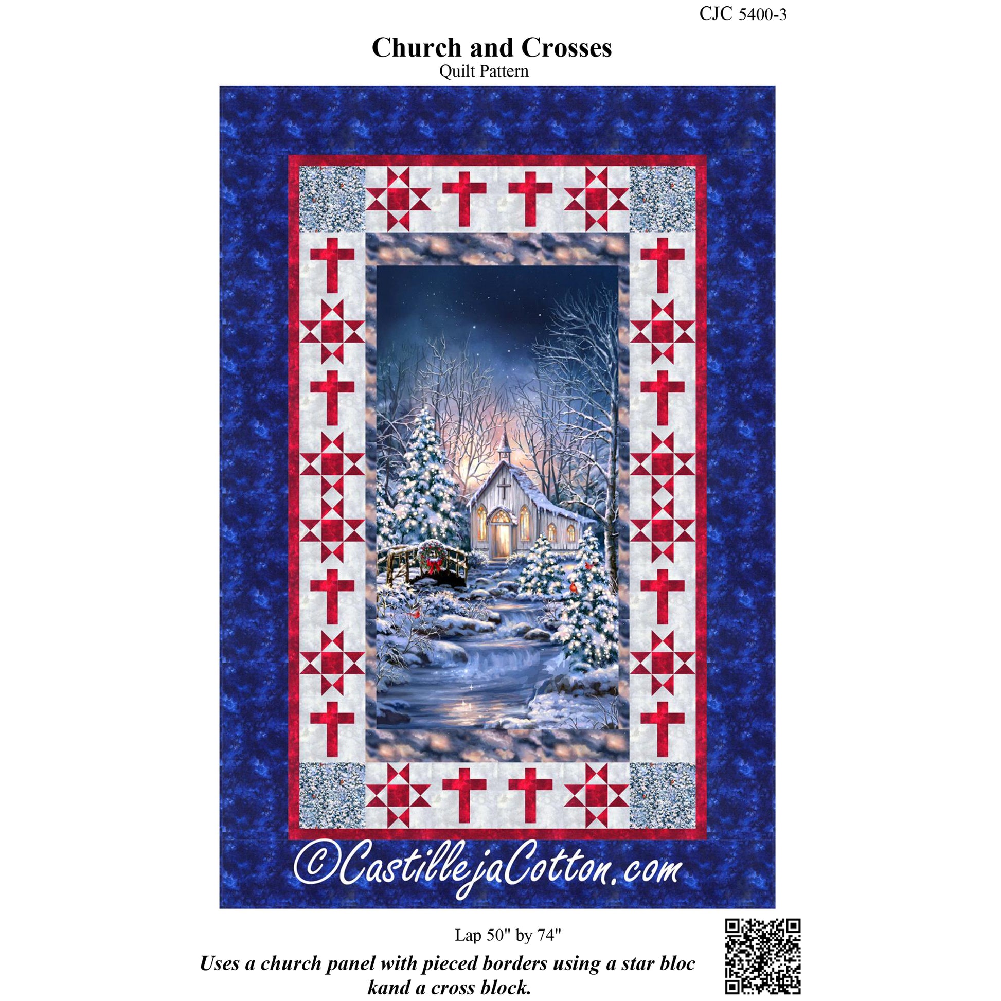 Cover image of pattern for Church and Crosses quilt.