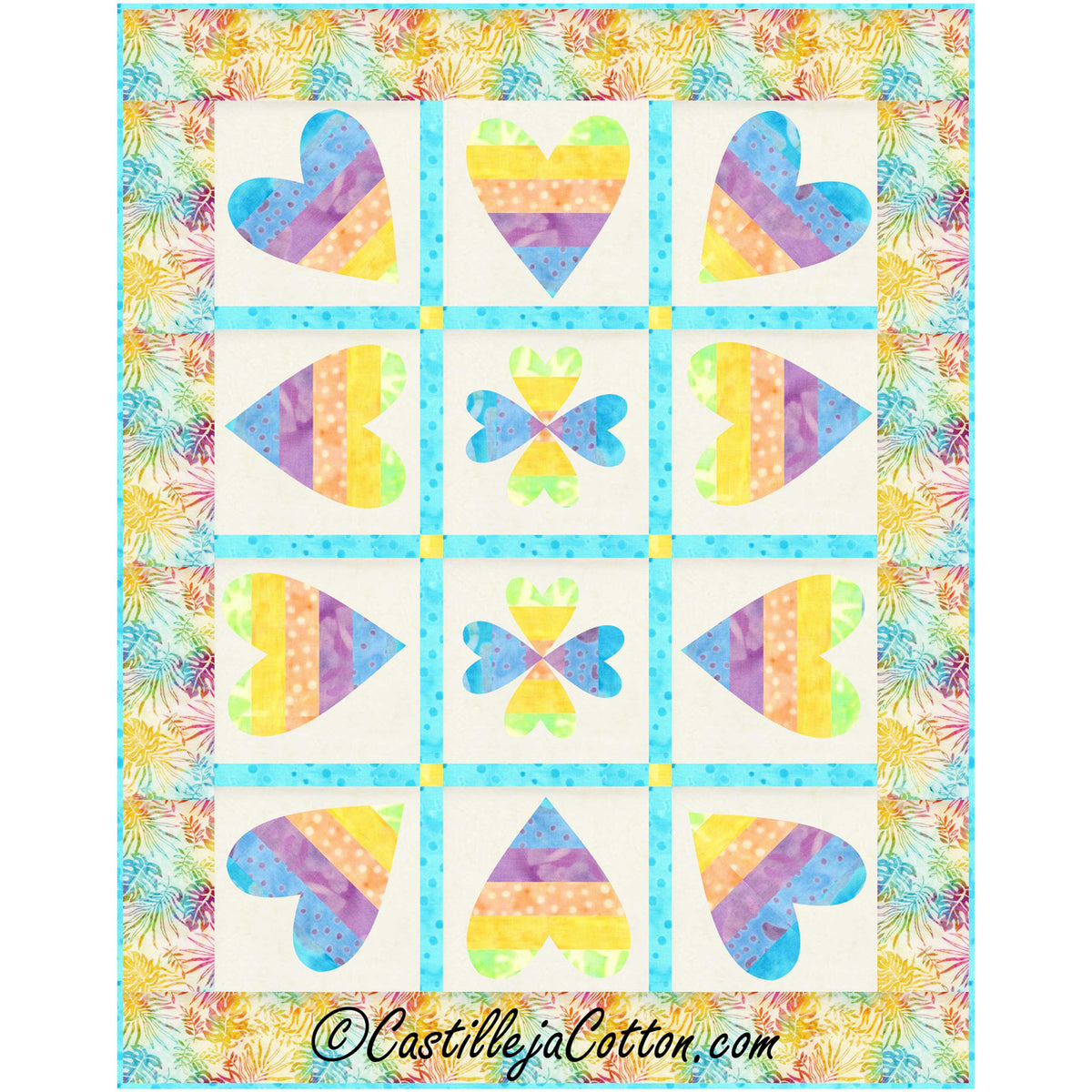 Dancing Hearts Quilt Pattern CJC-54011 - Paper Pattern