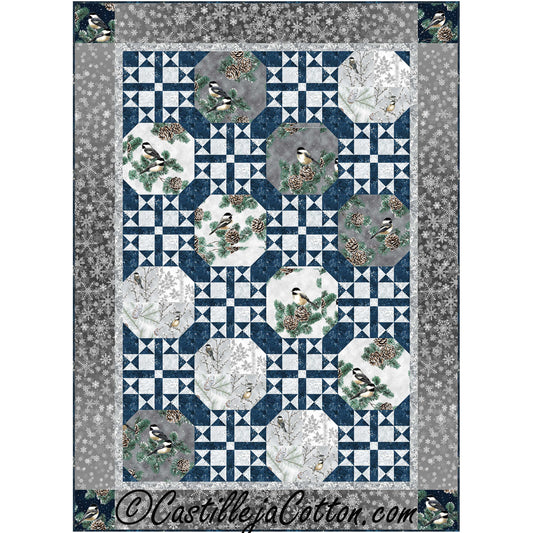 Snowflakes and Chickadees Quilt CJC-54041e - Downloadable Pattern