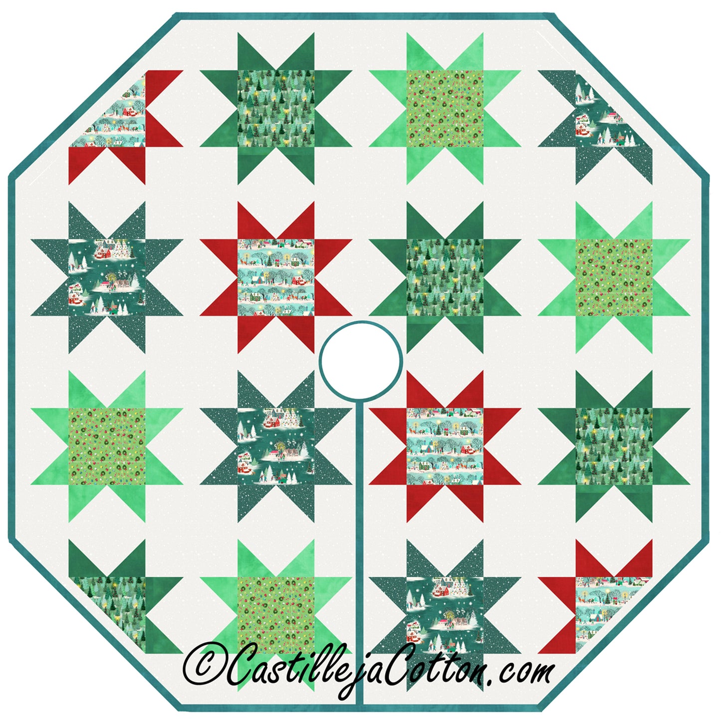 Variable Star Village Tree Skirt Pattern CJC-54053 - Paper Pattern