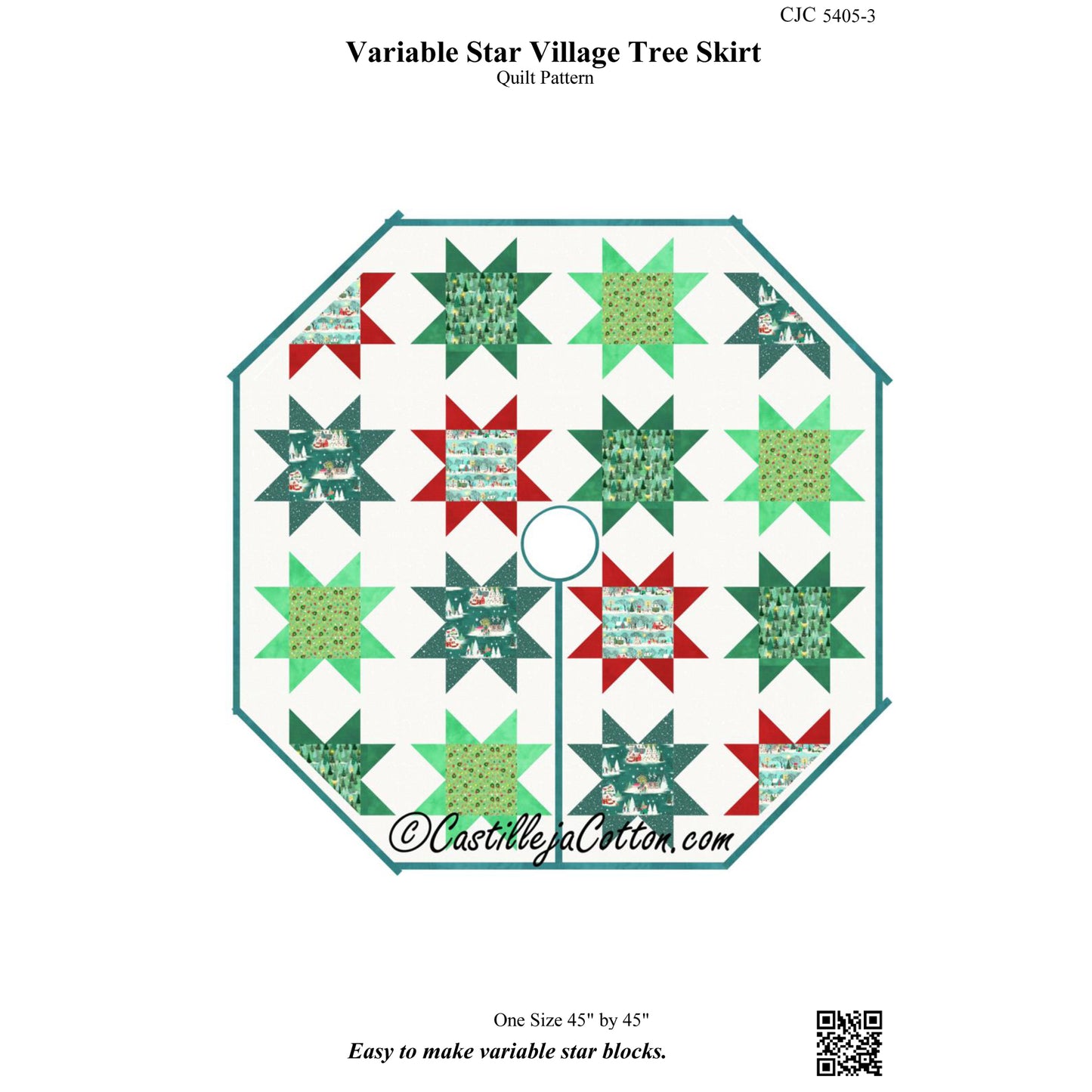 Variable Star Village Tree Skirt Pattern CJC-54053 - Paper Pattern