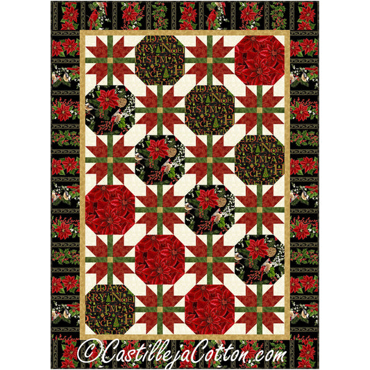 Birds and Poinsettias Quilt CJC-54061e - Downloadable Pattern