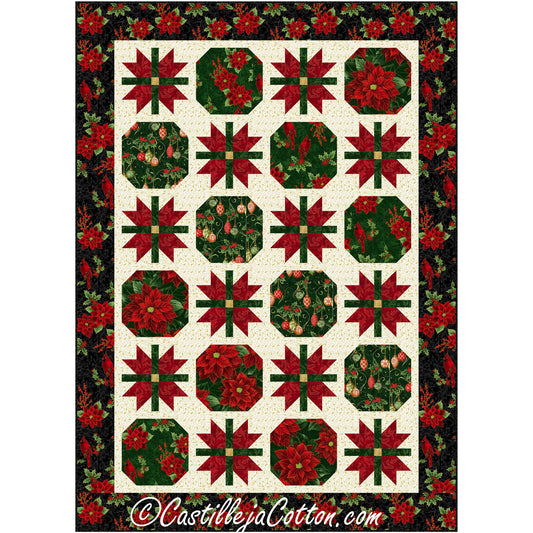 Birds and Poinsettias Quilt CJC-54062e - Downloadable Pattern