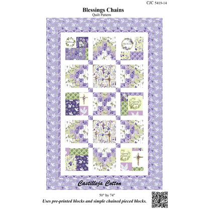 Cover image of pattern for Blessings Chains quilt.
