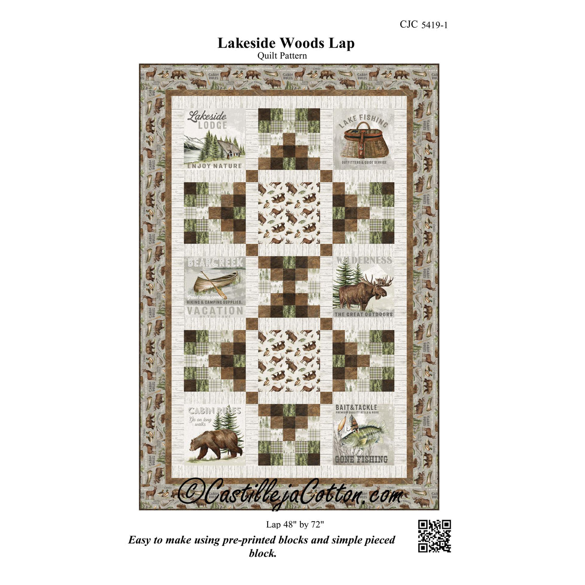 Lakeside Woods Lap Quilt CJC-54191e - Downloadable Pattern