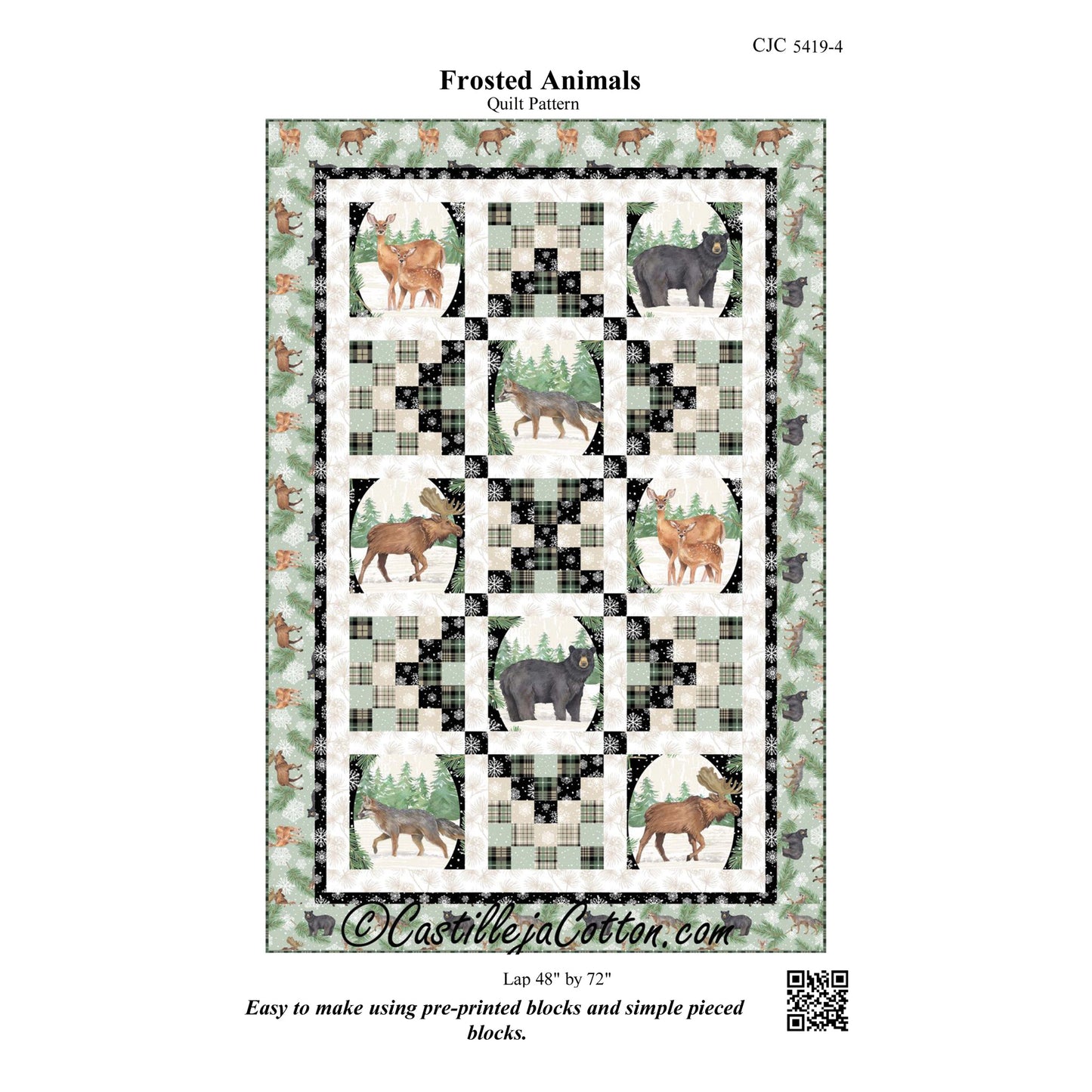 Frosted Animals Quilt Pattern CJC-54194 - Paper Pattern