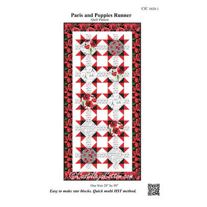 Paris and Poppies Runner Pattern CJC-54201 - Paper Pattern