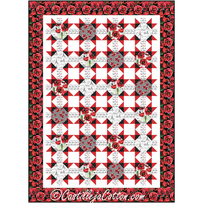 Paris and Poppies Lap Quilt Pattern CJC-54202 - Paper Pattern