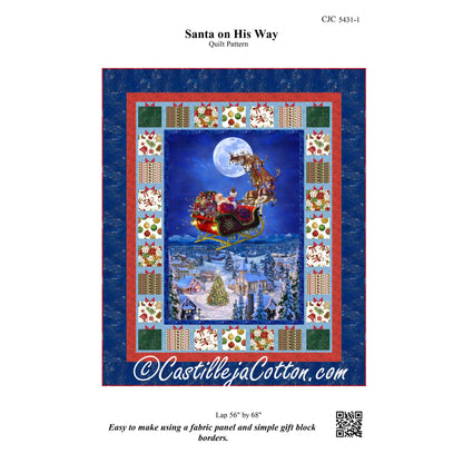 Santa on His Way Quilt CJC-54311e - Downloadable Pattern