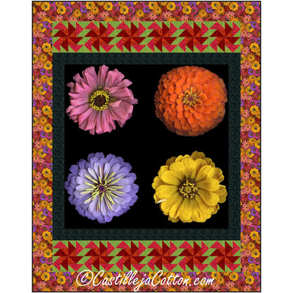 Pinwheel Flower Power Quilt Pattern CJC-54341 - Paper Pattern