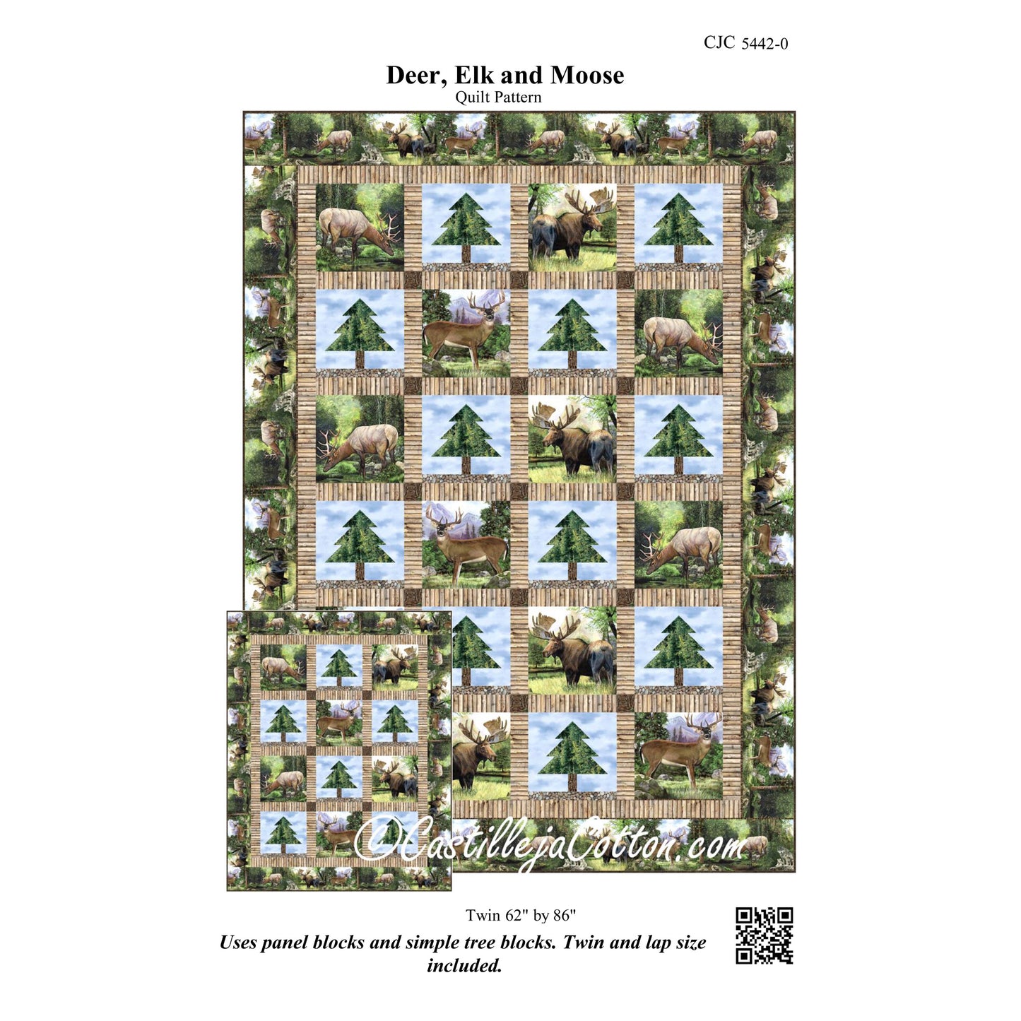 Deer, Elk and Moose Quilt Pattern CJC-54420 - Paper Pattern