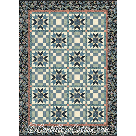 Floral Stars Within Stars Quilt Pattern CJC-54431 - Paper Pattern