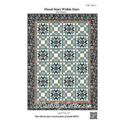 Floral Stars Within Stars Quilt Pattern CJC-54431 - Paper Pattern