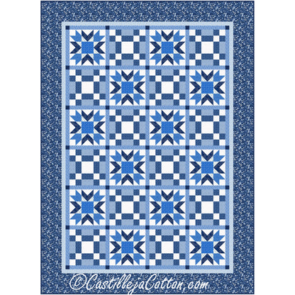 Blue Stars Within Stars Quilt Pattern CJC-54432 - Paper Pattern
