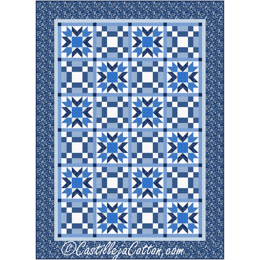 Blue Stars Within Stars Quilt Pattern CJC-54432 - Paper Pattern
