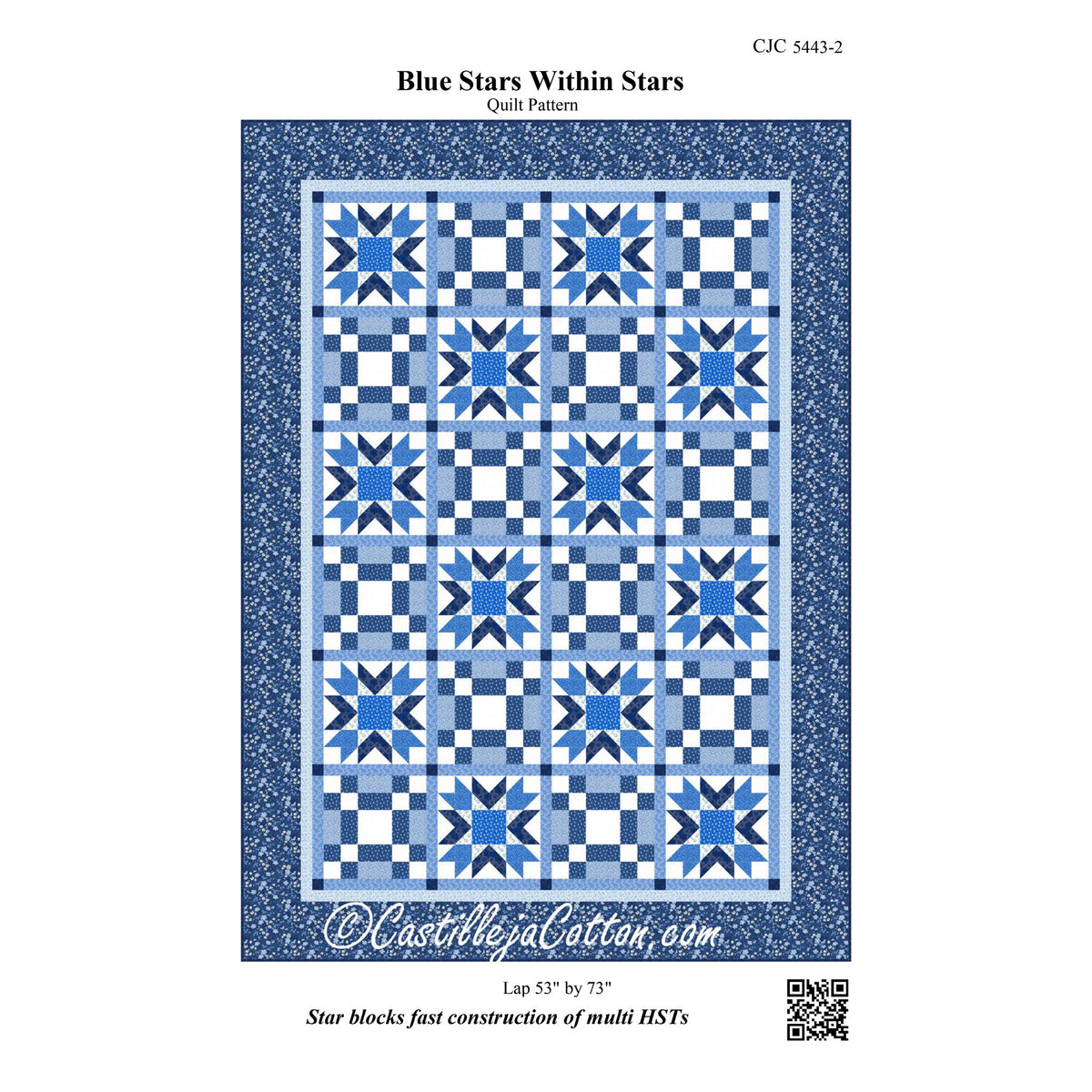 Blue Stars Within Stars Quilt Pattern CJC-54432 - Paper Pattern