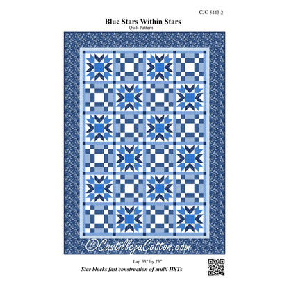 Blue Stars Within Stars Quilt Pattern CJC-54432 - Paper Pattern