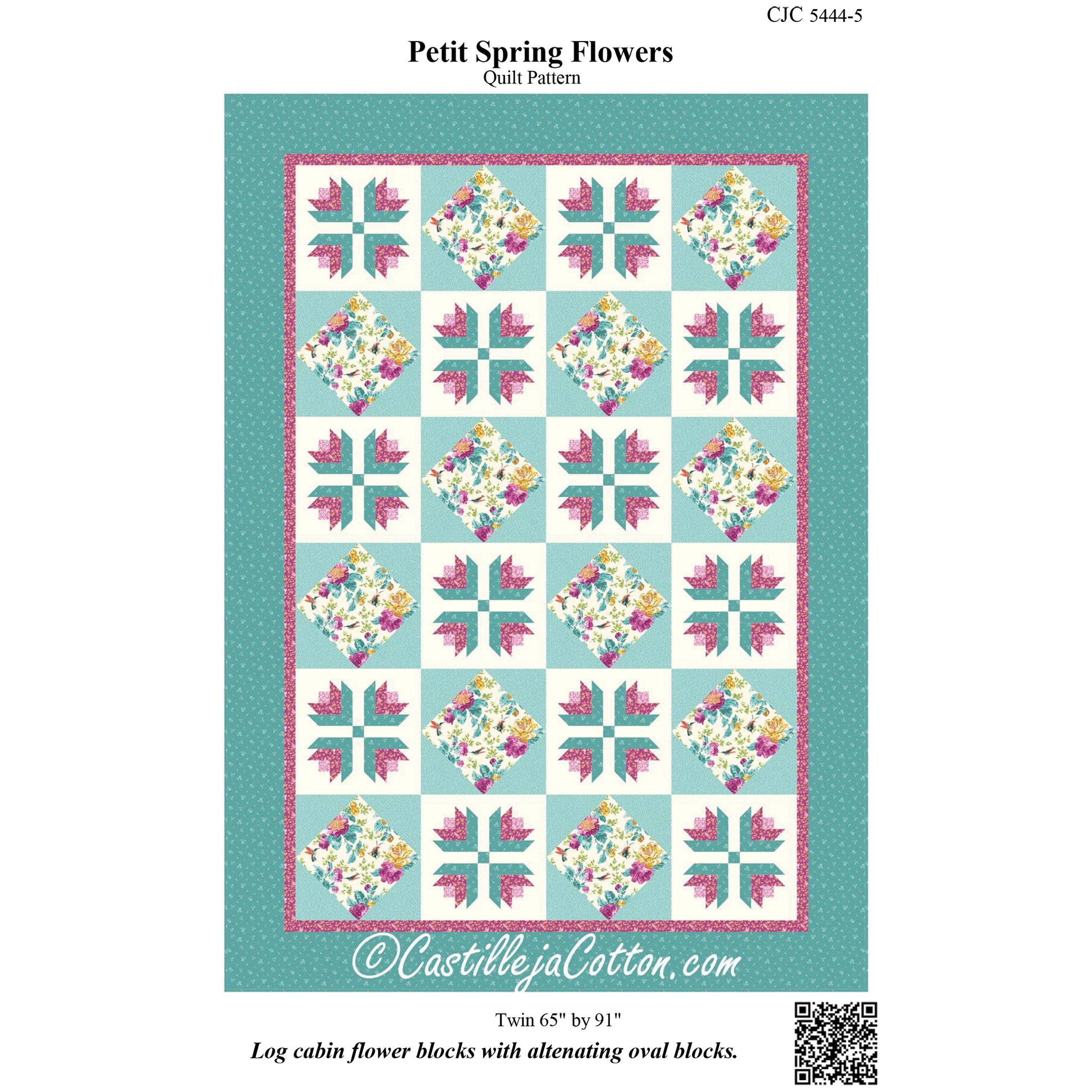 Cover image of pattern for Petit Spring Flowers Quilt.