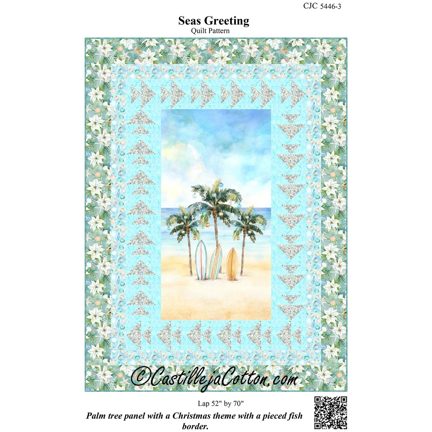 Cover image of pattern for Seas Greeting quilt.