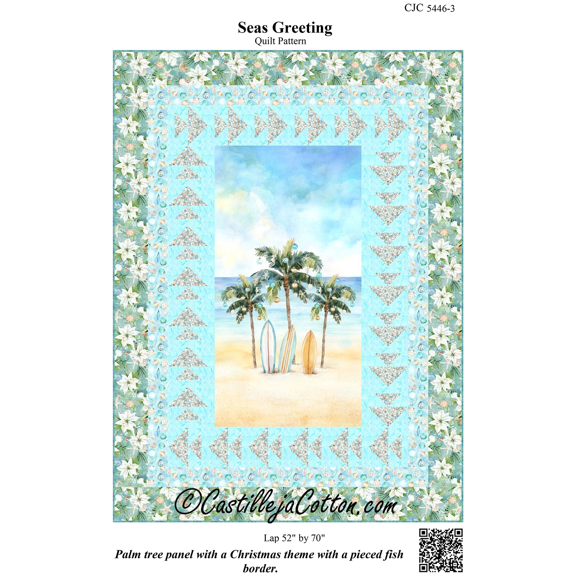 Cover image of pattern for Seas Greeting quilt.