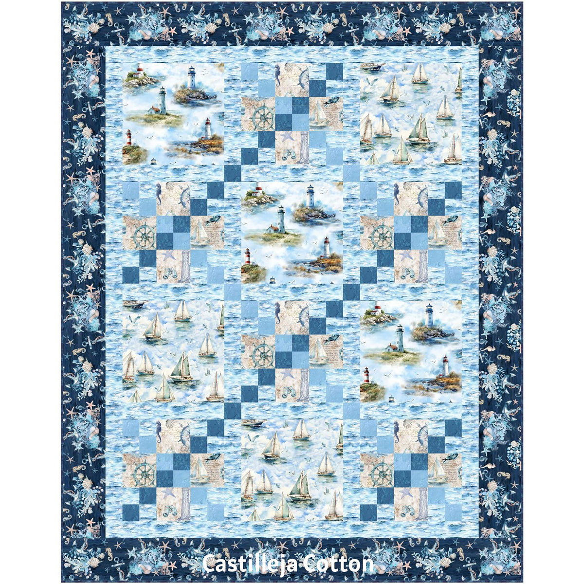 Sail Boats and Lighthouses Quilt Pattern CJC-54543 - Paper Pattern