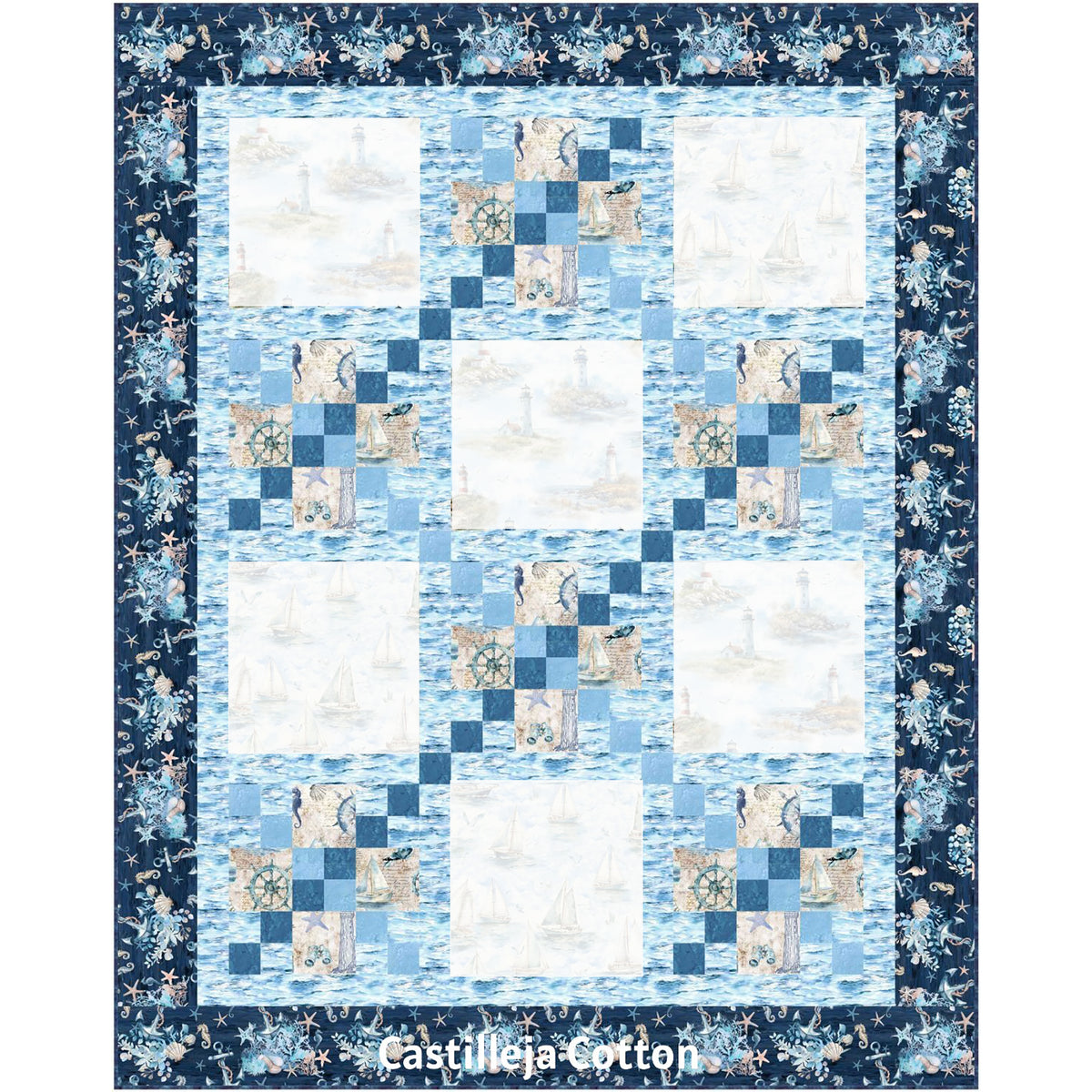 Sail Boats and Lighthouses Quilt Pattern CJC-54543 - Paper Pattern