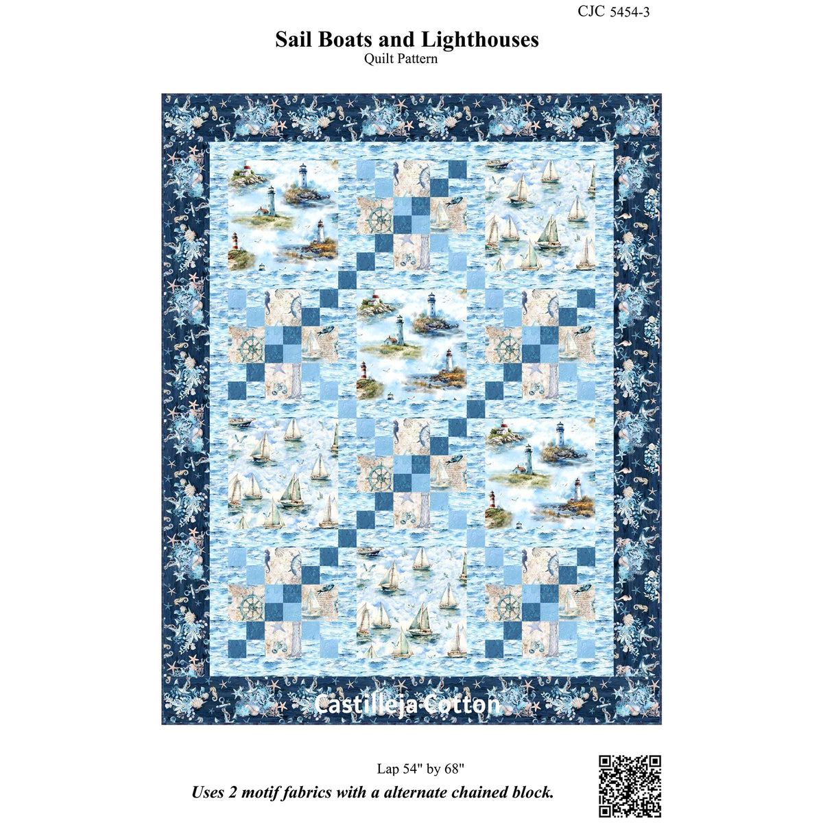 Sail Boats and Lighthouses Quilt Pattern CJC-54543 - Paper Pattern