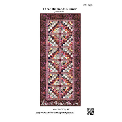 Three Diamonds Runner Quilt Pattern CJC-54651 - Paper Pattern
