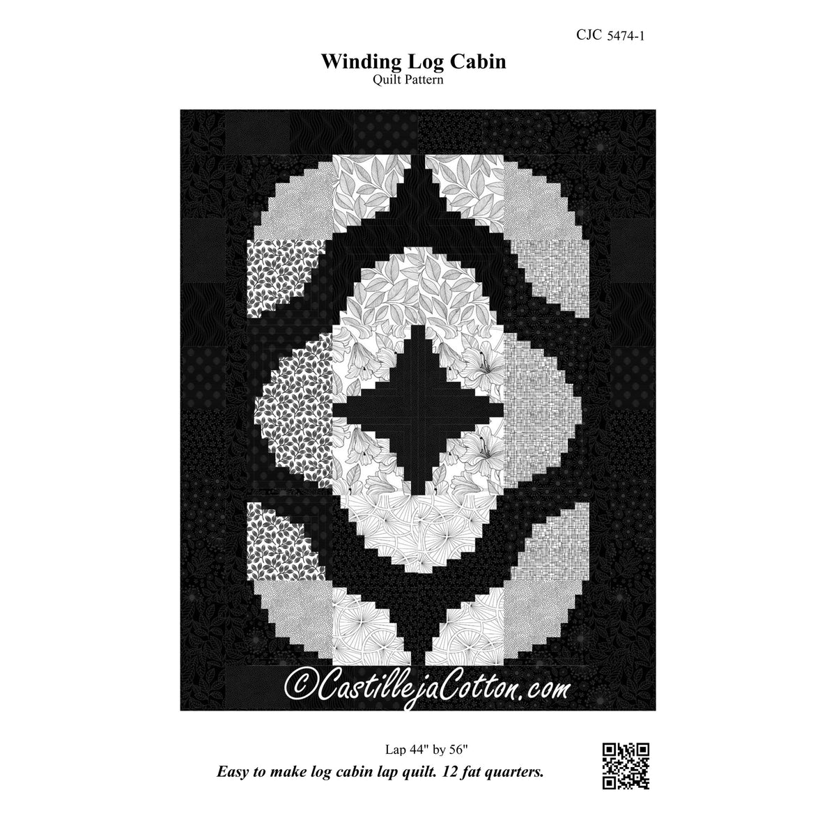 Winding Log Cabin Quilt Pattern CJC-54741 - Paper Pattern