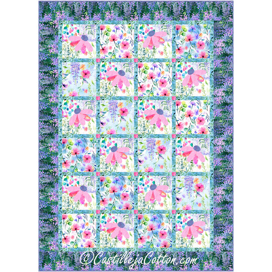 Cone and Wisteria Flowers Quilt Pattern CJC-54751 - Paper Pattern
