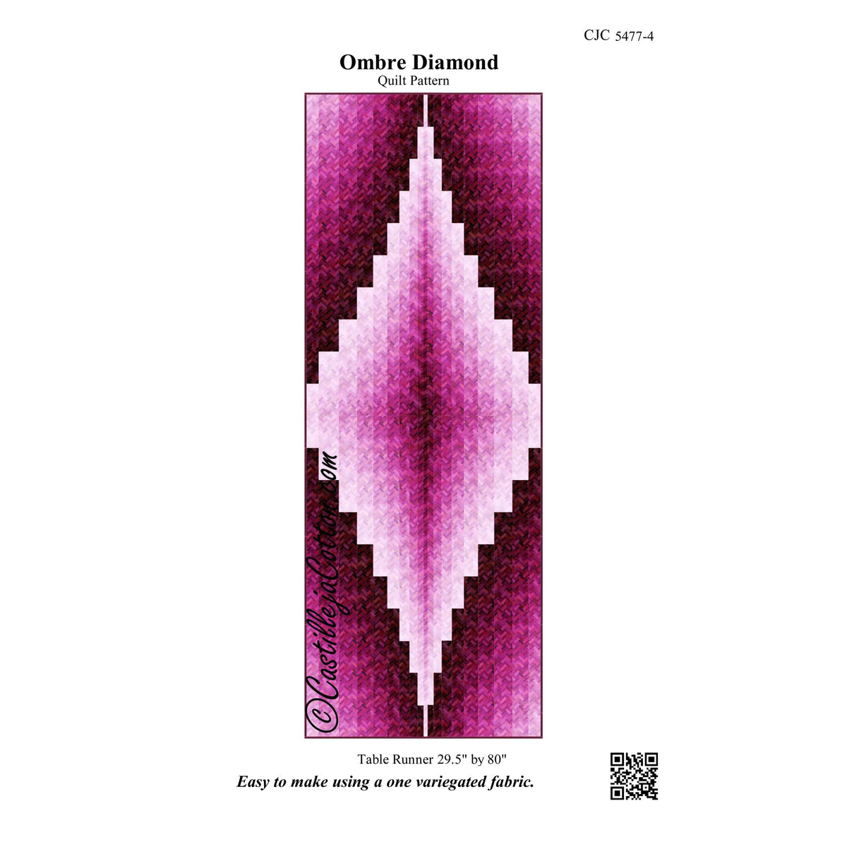Ombre Diamond Table Runner Pattern CJC-54774 - Paper Pattern