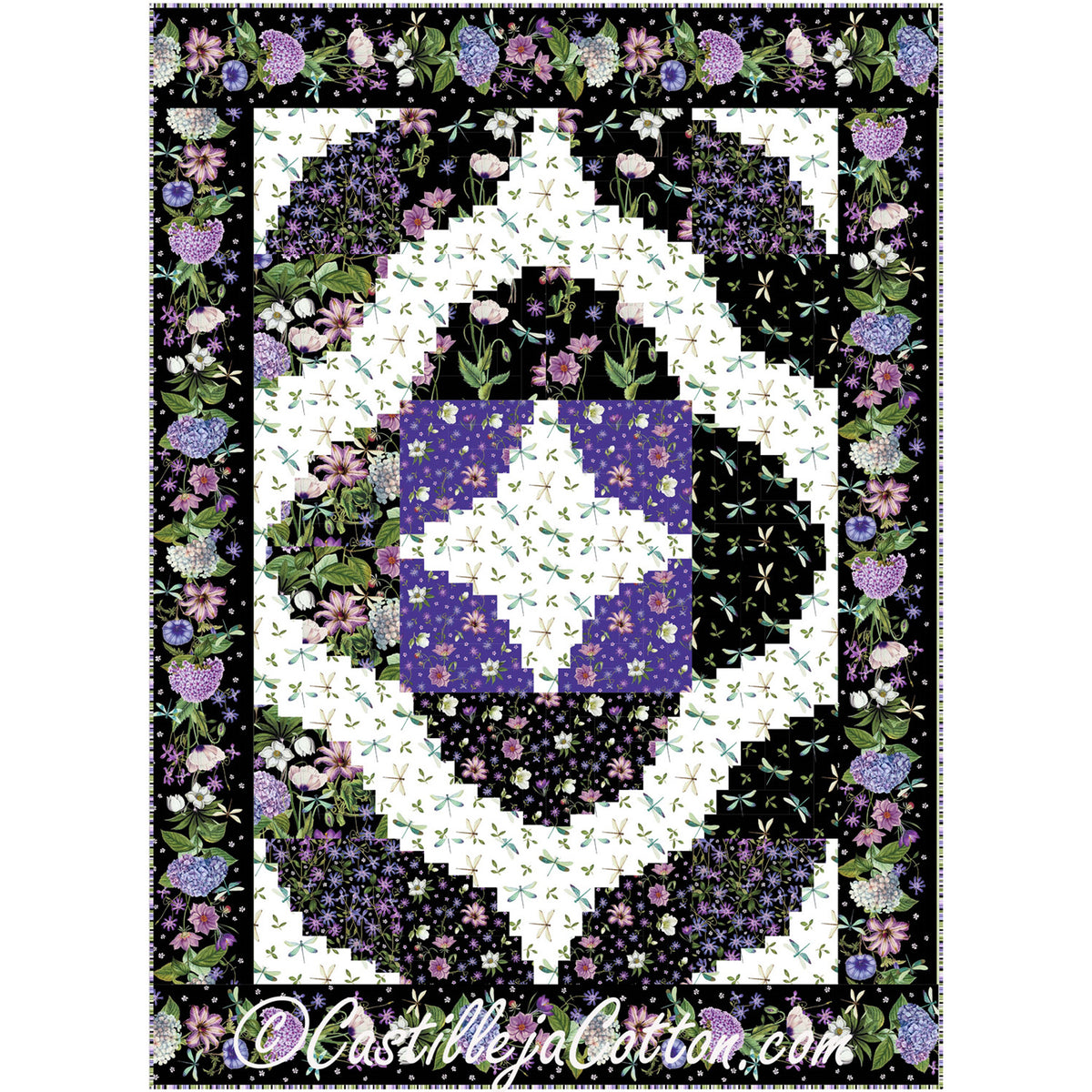 Crescent Log Cabin Quilt CJC-54821e - Downloadable Pattern