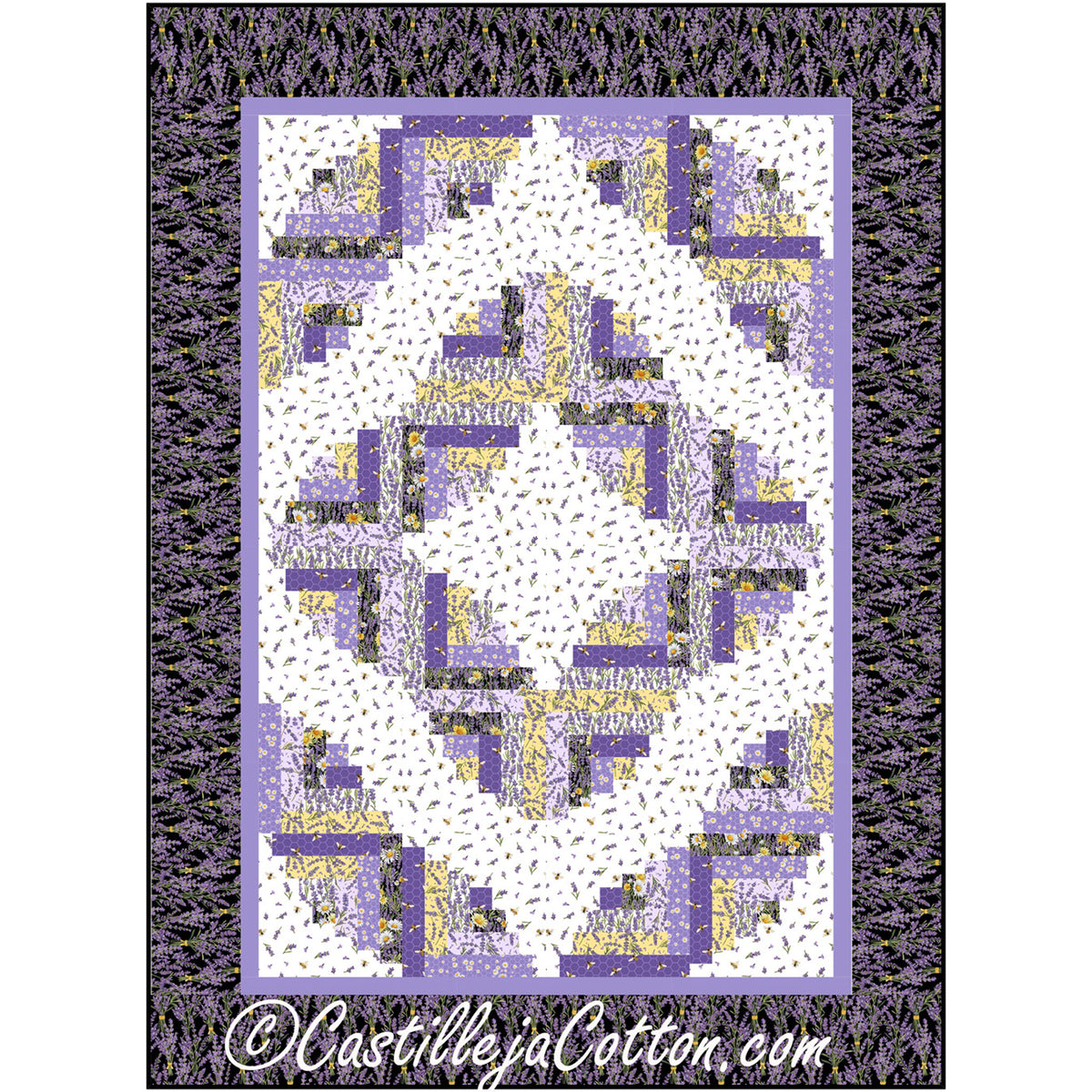 Crescent Log Cabin Quilt Pattern CJC-54823 - Paper Pattern