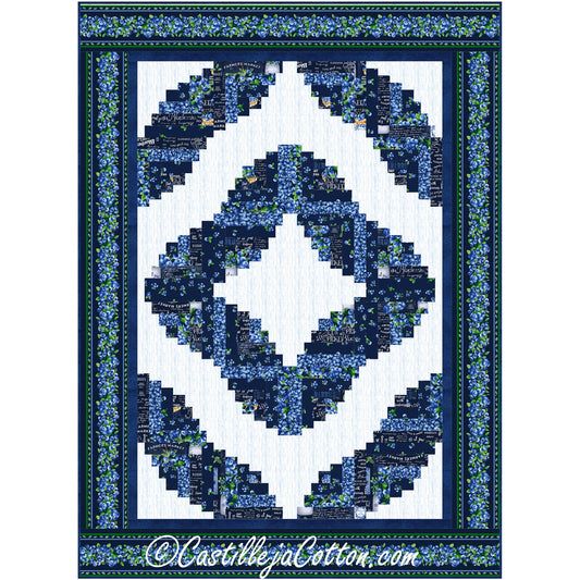Crescent Log Cabin Blueberry Quilt Pattern CJC-54825 - Paper Pattern