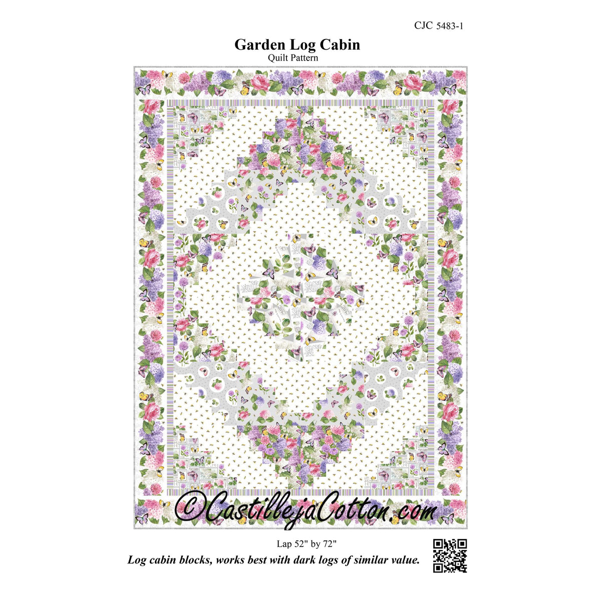 Garden Log Cabin Quilt CJC-54831e - Downloadable Pattern