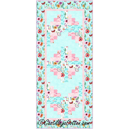Floral Log Cabin Runner Quilt Pattern CJC-54841 - Paper Pattern