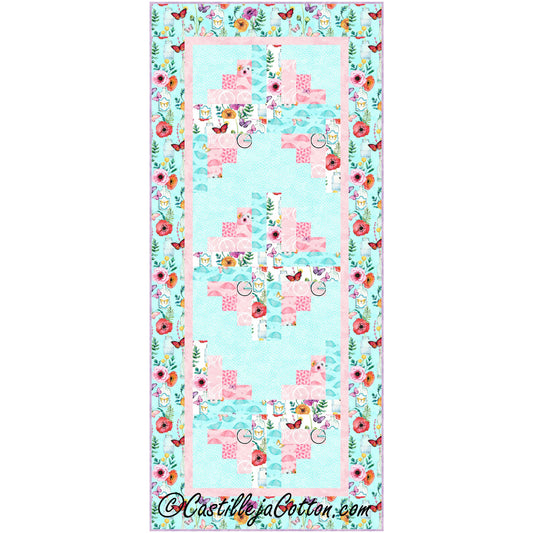 Floral Log Cabin Runner Quilt Pattern CJC-54841 - Paper Pattern