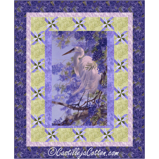 Heron and Flowers Quilt CJC-54951e - Downloadable Pattern