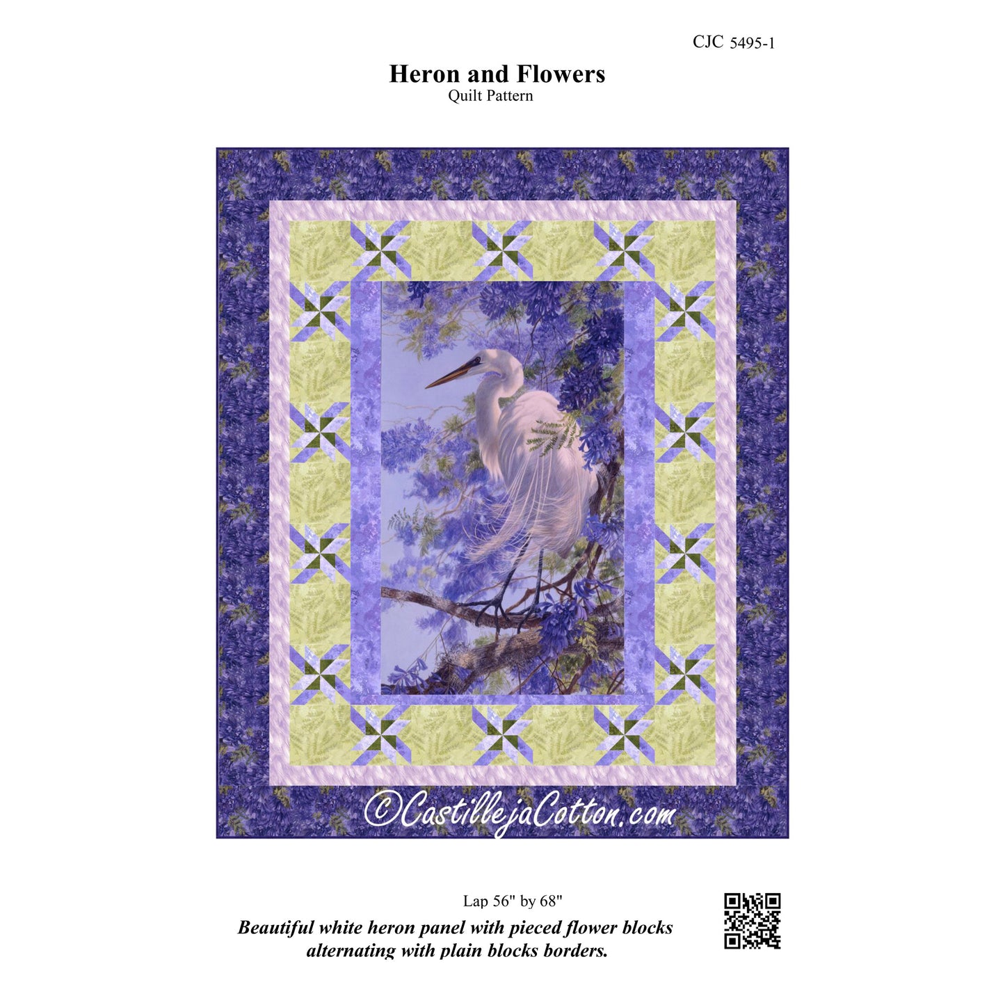Heron and Flowers Quilt Pattern CJC-54951 - Paper Pattern