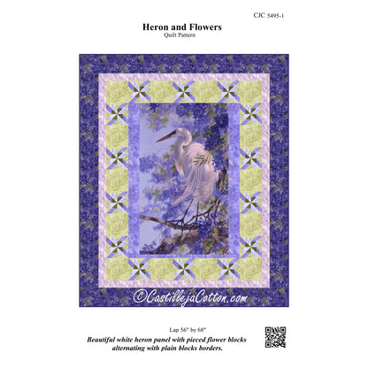 Heron and Flowers Quilt Pattern CJC-54951 - Paper Pattern
