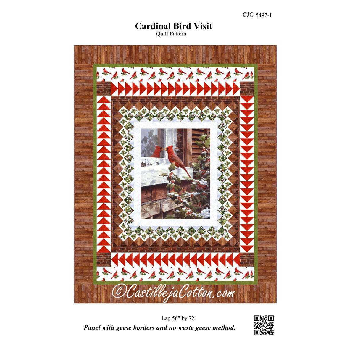 Cardinal Bird Visit Quilt Pattern CJC-54971 - Paper Pattern