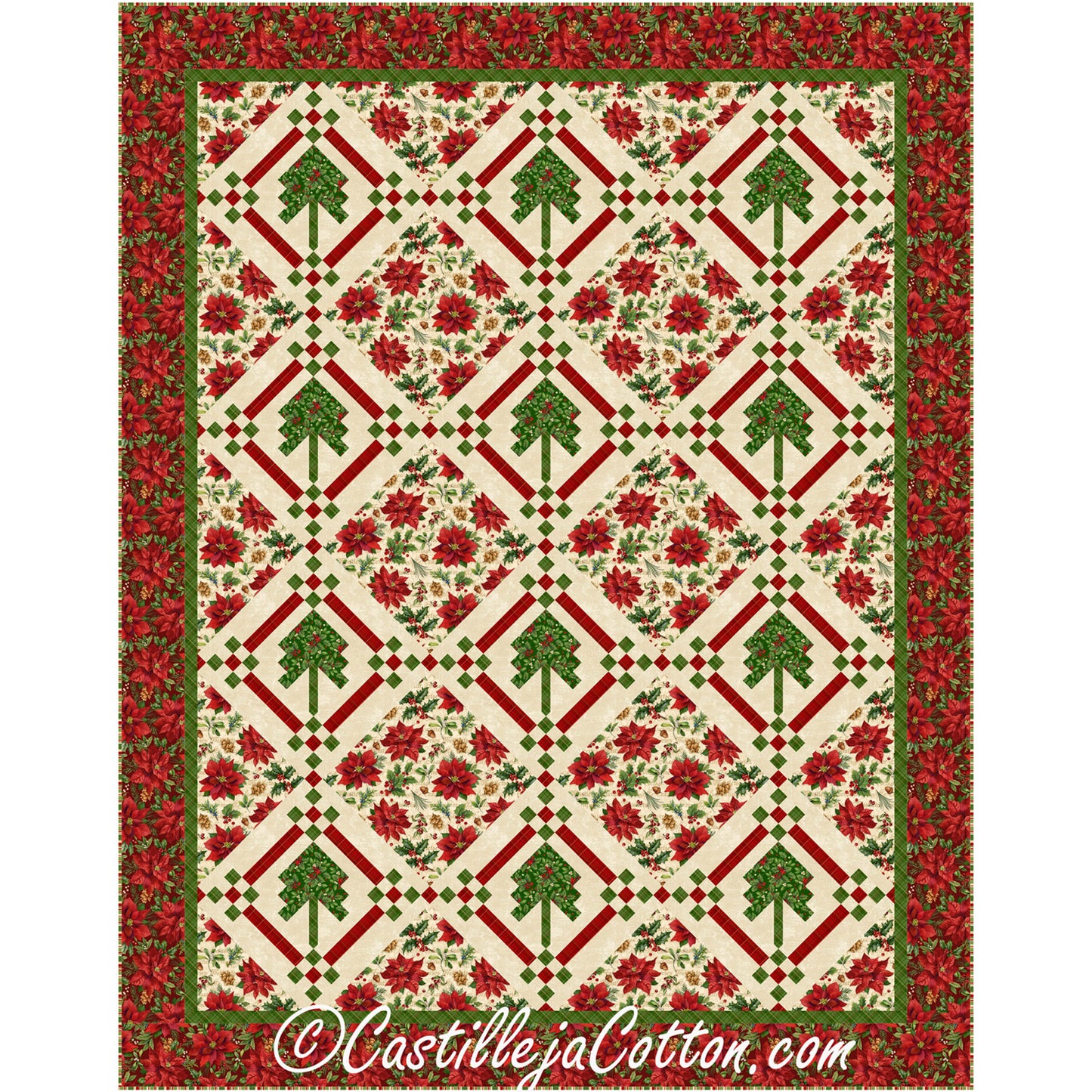 Christmas Tree Twin Quilt Pattern CJC-55042w  - Wholesale Product