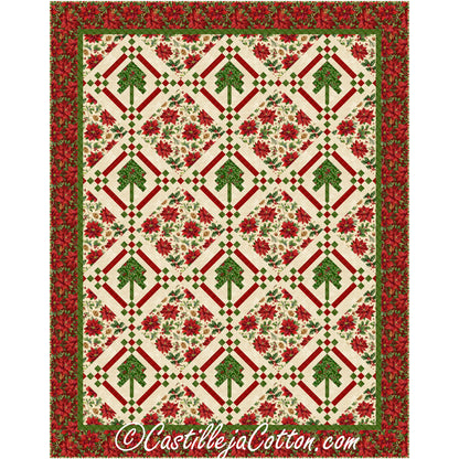 Christmas Tree Twin Quilt Pattern CJC-55042w  - Wholesale Product