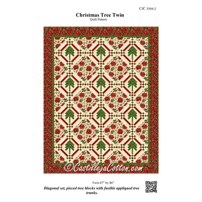 Christmas Tree Twin Quilt Pattern CJC-55042w  - Wholesale Product